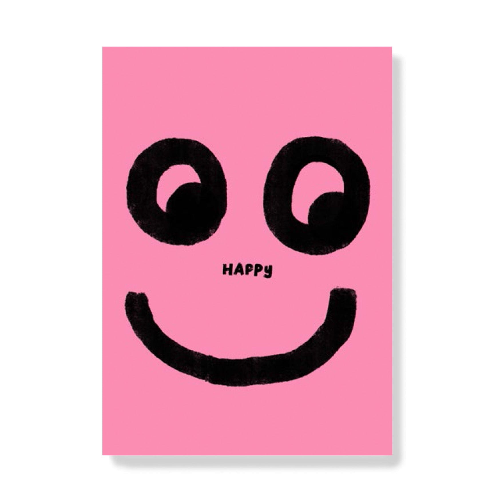 Postkarte "Happy Face" Postkarte Framboise und Ketchup Rosa 