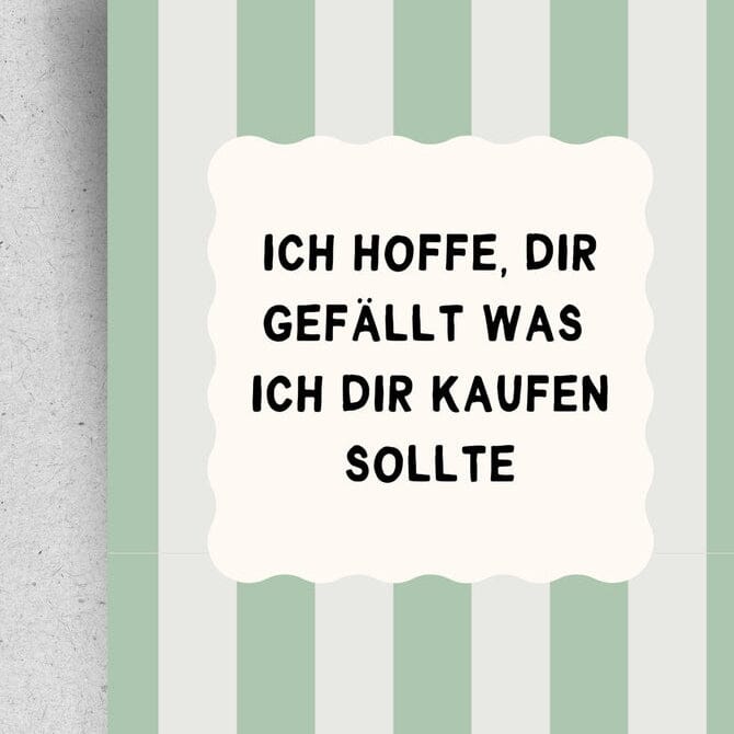 Postkarte "Hoffe, dir gefällt was ich dir kaufen sollte" Postkarte Pinlin 