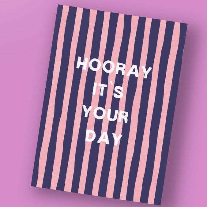 Postkarte "Hooray it's your Day" Postkarte Pinlin 