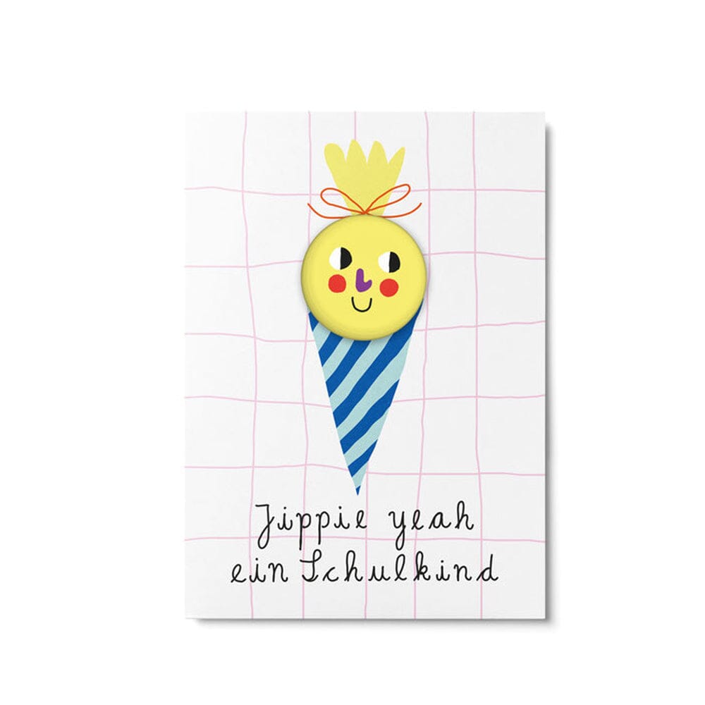 Postkarte "Jippie yeah ein Schulkind" Postkarte Unter Pinien 