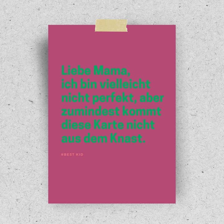Postkarte "Liebe Mama, ich bin nicht perfekt" Postkarte Pinlin 