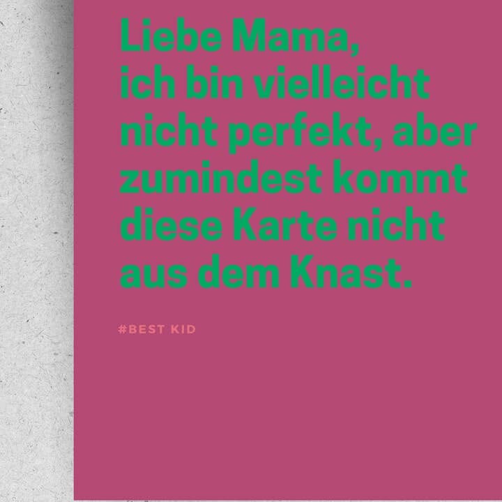 Postkarte "Liebe Mama, ich bin nicht perfekt" Postkarte Pinlin 