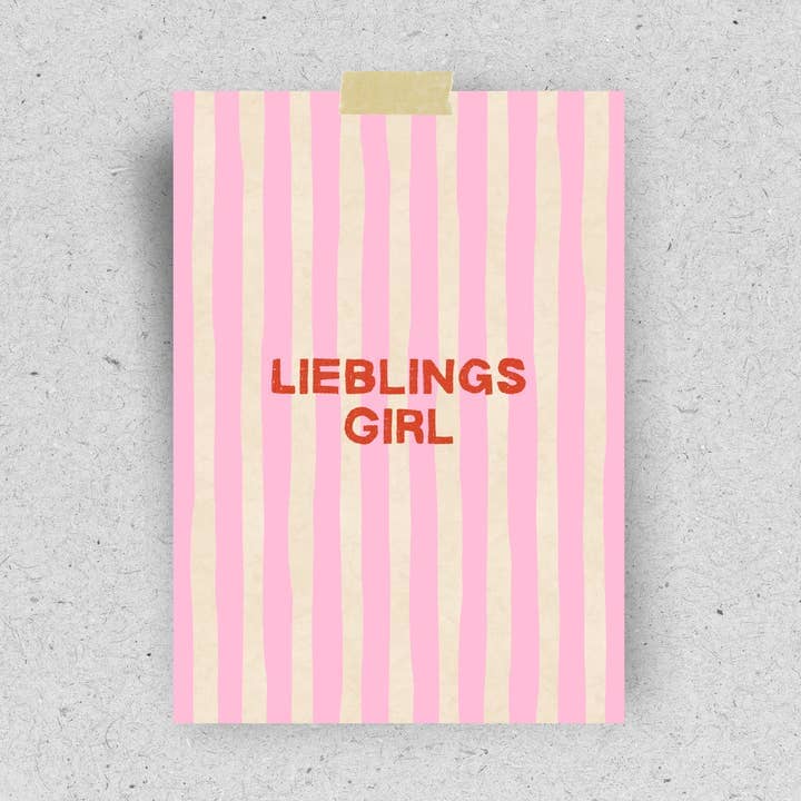 Postkarte "Lieblingsgirl" Postkarte Pinlin 