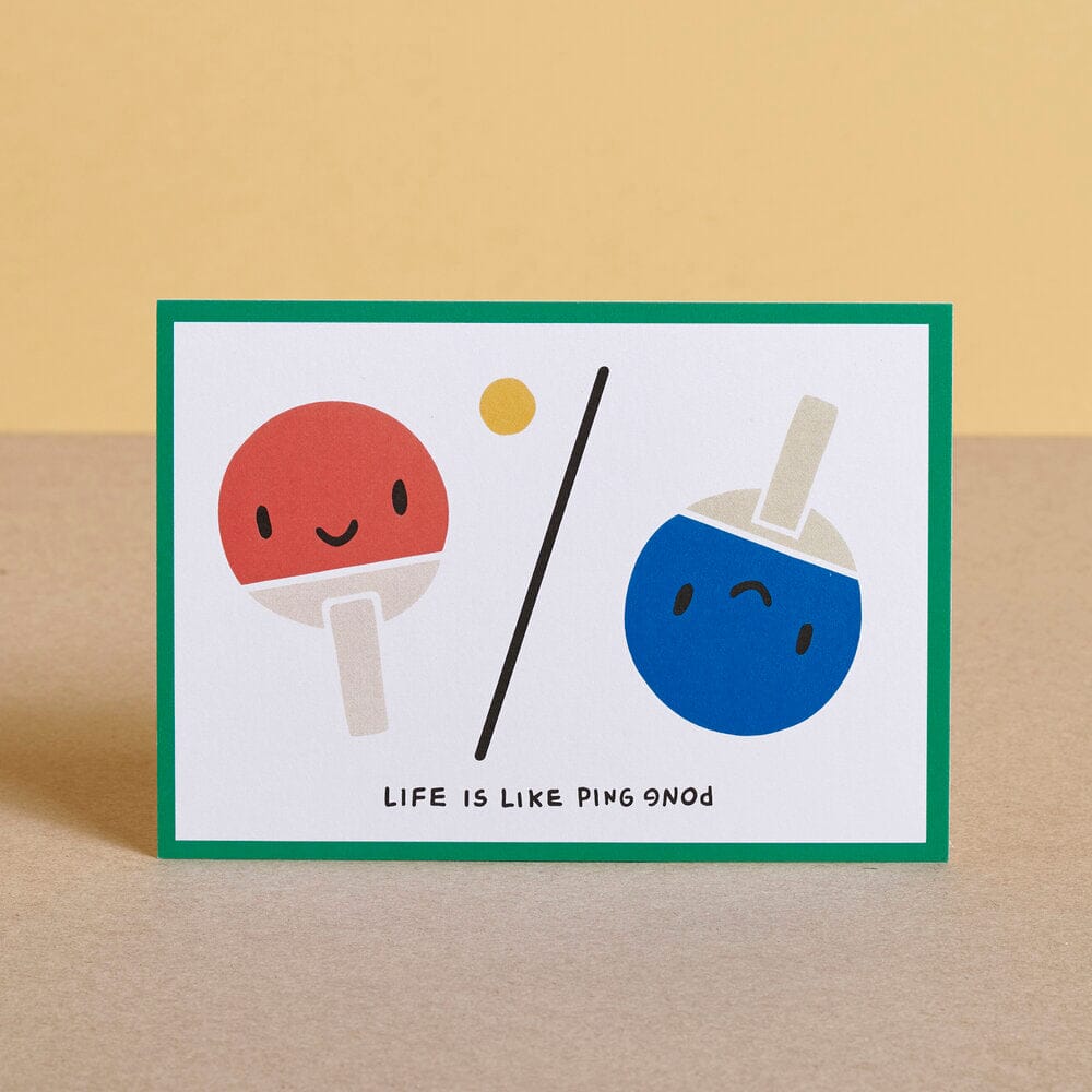 Postkarte "Life is like Ping Pong" Postkarte Family Tree Studio 