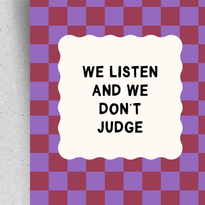 Postkarte "Listen don't judge" Postkarte Pinlin 