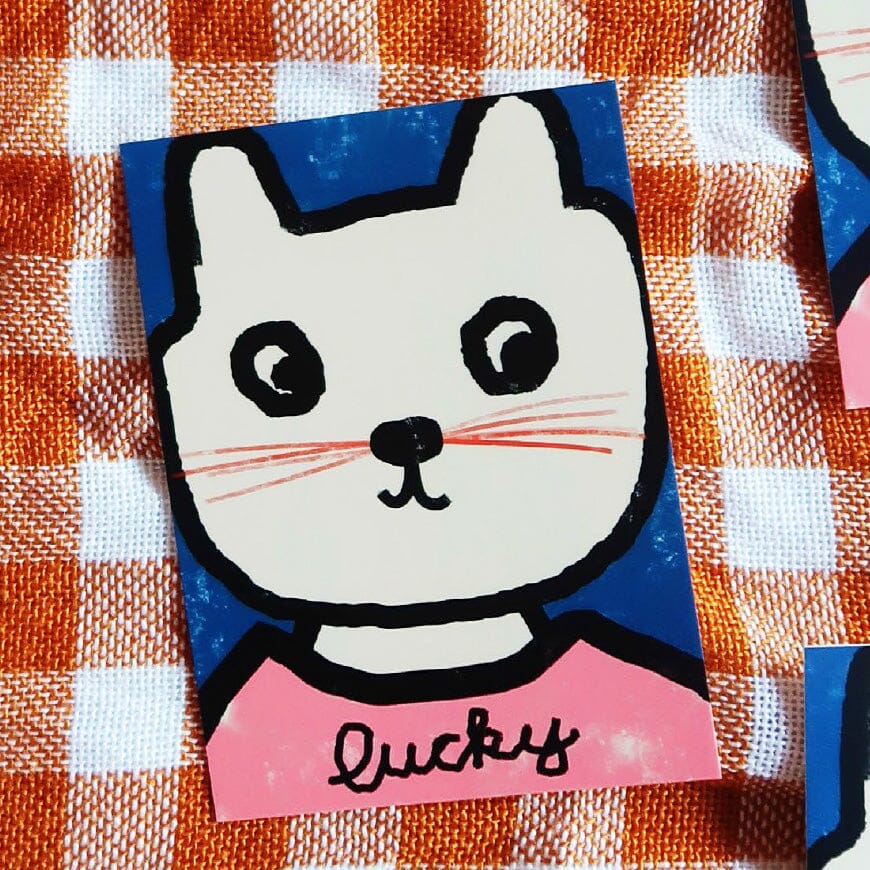 Postkarte "Lucky Cat" Postkarte Framboise und Ketchup 