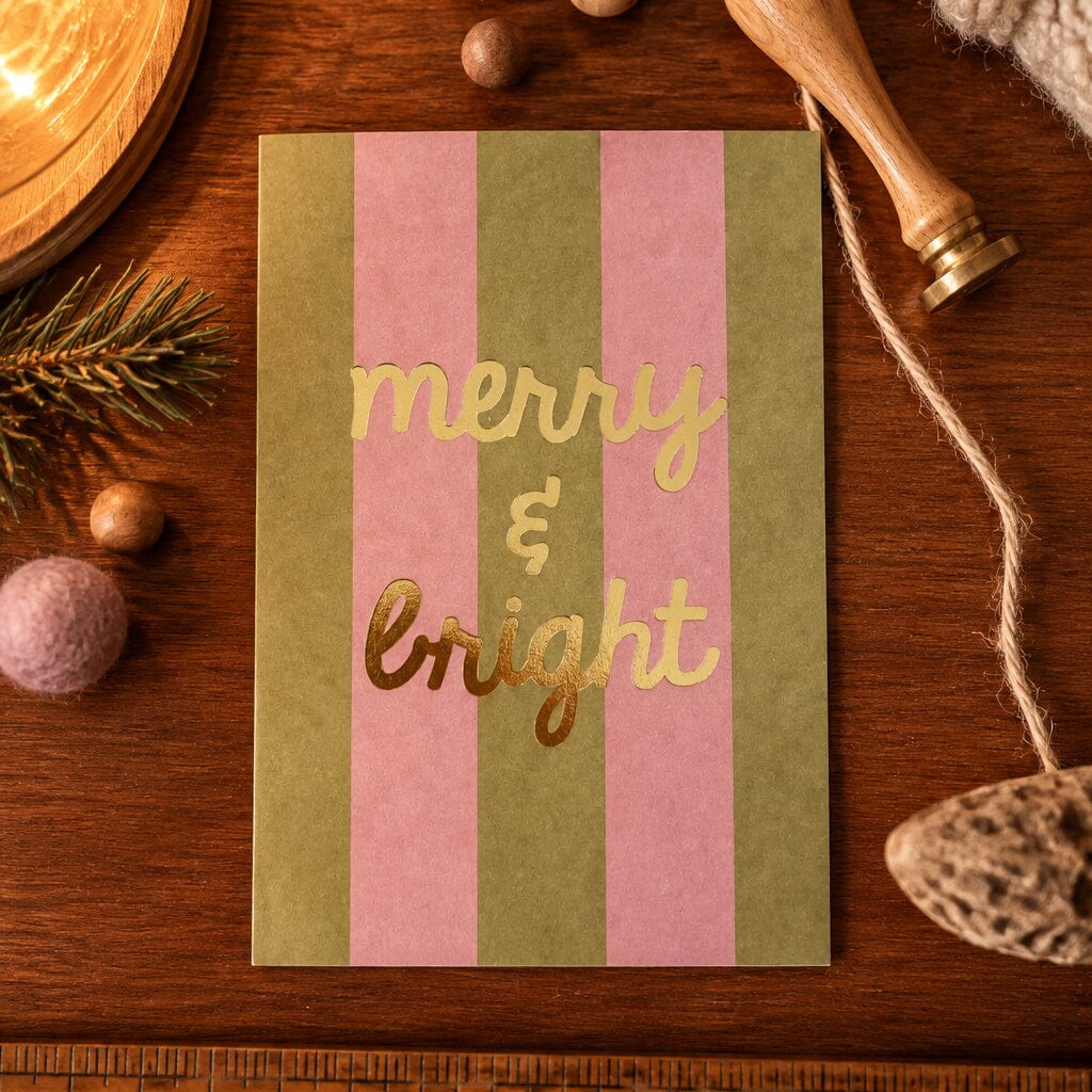 Postkarte "Merry & Bright" Postkarte ava&yves 