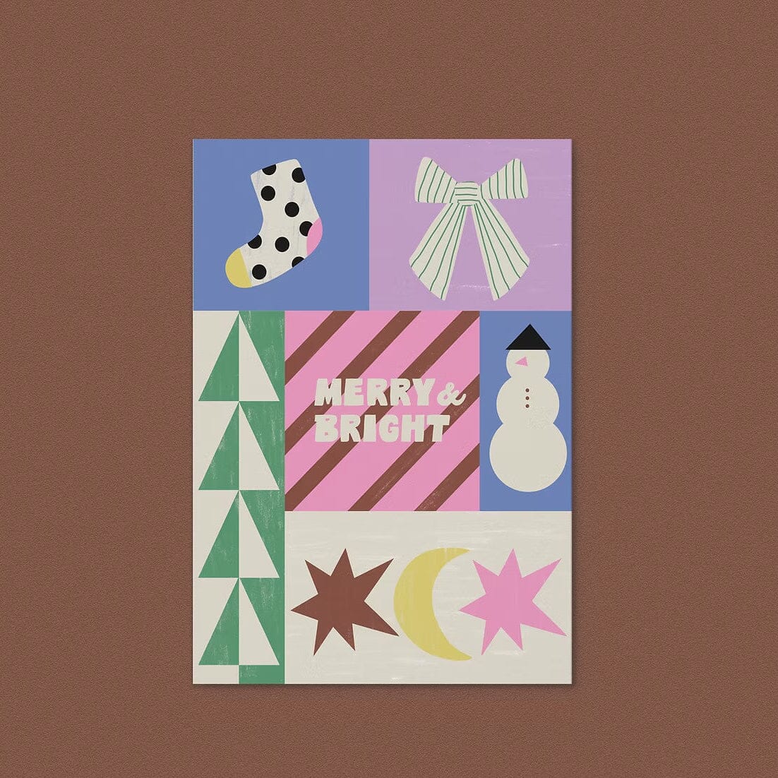 Postkarte "Merry & Bright Snowman" Postkarte Anna Beddig 