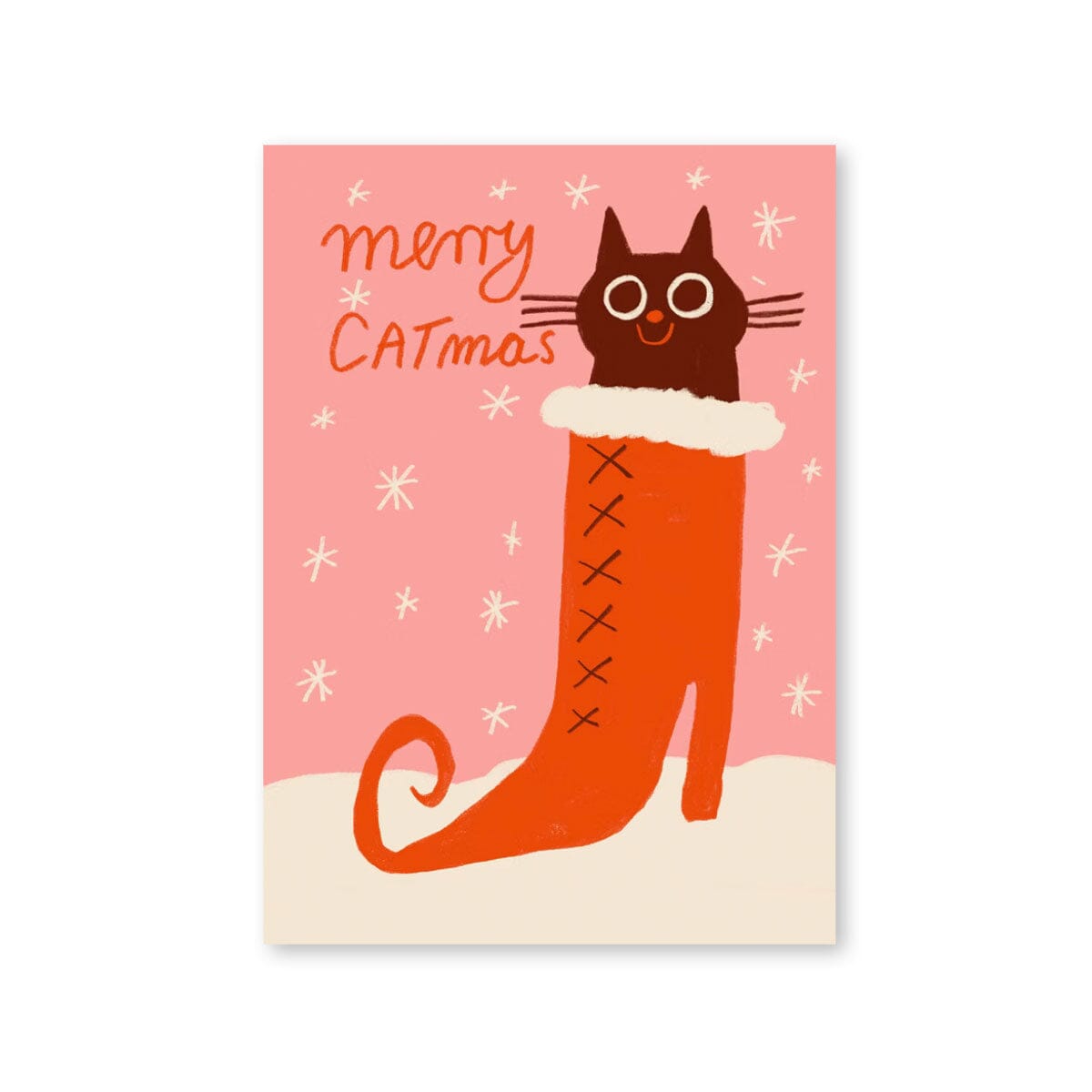 Postkarte "Merry Catmas" Postkarte Slinga Illustration 