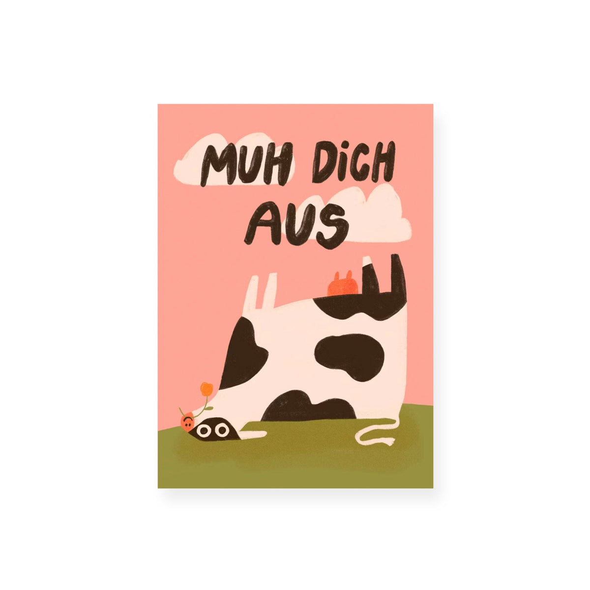Slinga Illustration Postkarte Muh Dich Aus Matsch Mit Sahne slinga-illustration-postkarte-muh-dich-aus-matsch-mit-sahne