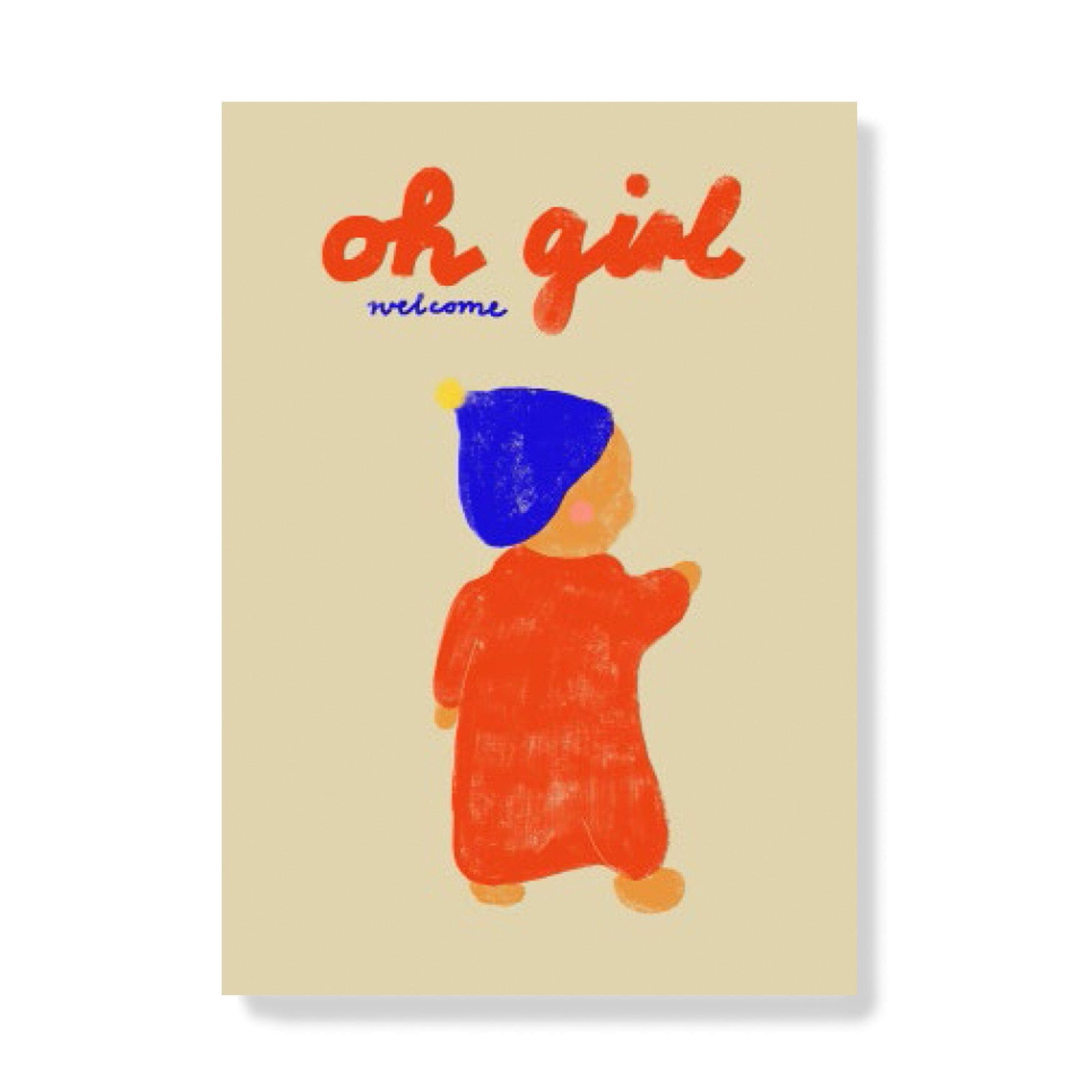 Postkarte "Oh Girl/Boy Welcome" Postkarte Framboise und Ketchup Oh Girl 