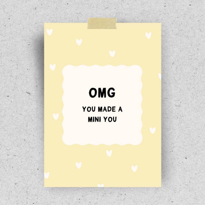 Postkarte "OMG you made a mini you" Postkarte Pinlin 