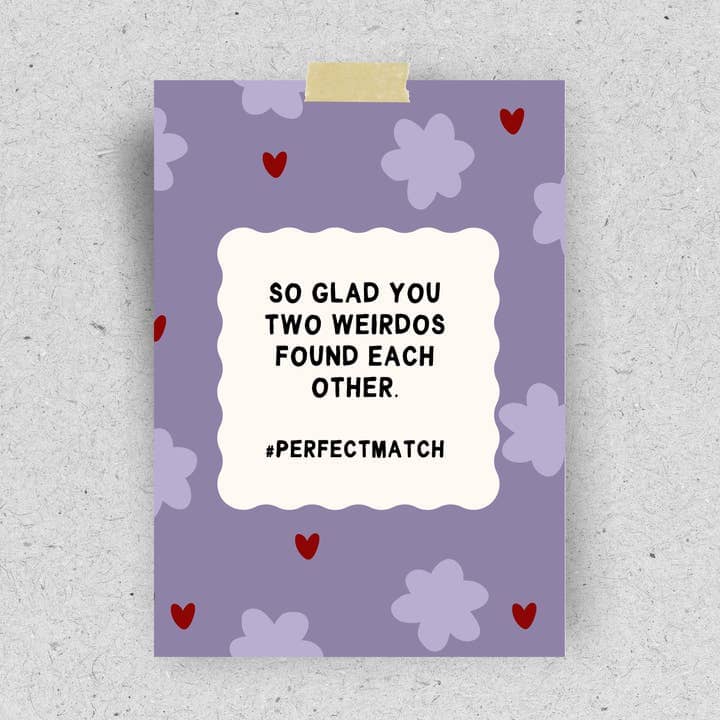 Postkarte "Perfect Match" Postkarte Pinlin 