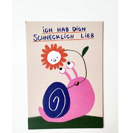 Postkarte "Schnecklich lieb" Postkarte Slinga Illustration 