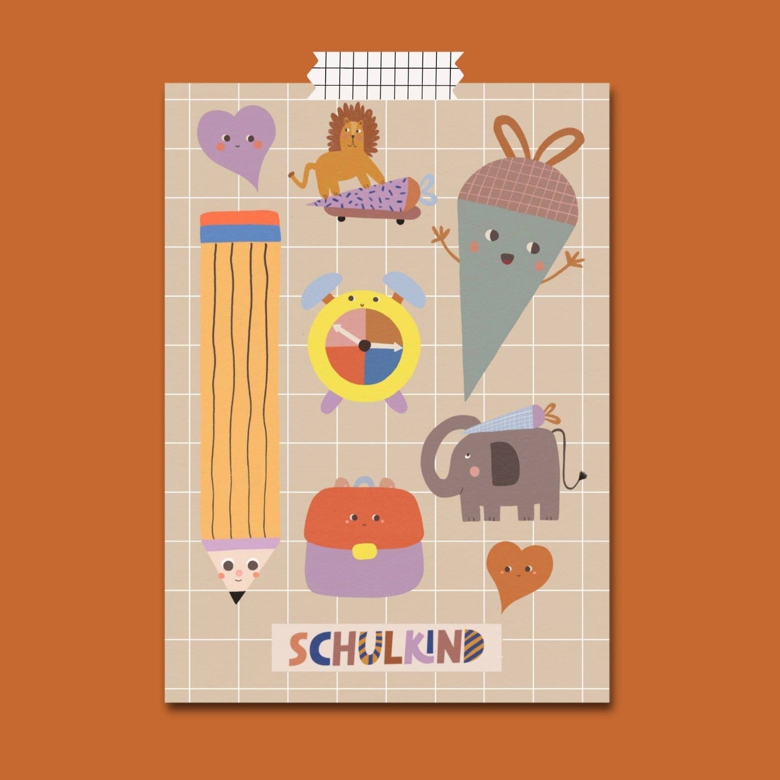 Postkarte "Schulkind Mix" Postkarte Modern Kids Art 