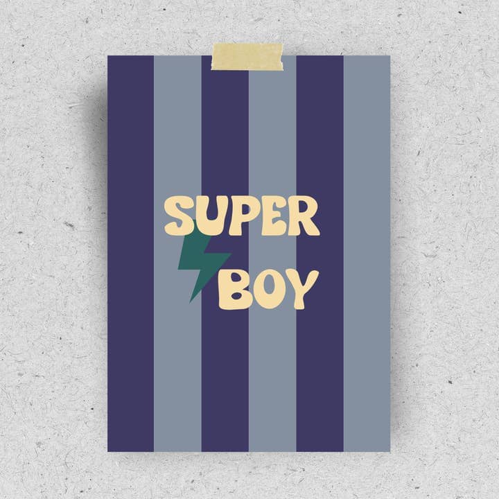 Postkarte "Super Boy" Postkarte Pinlin 