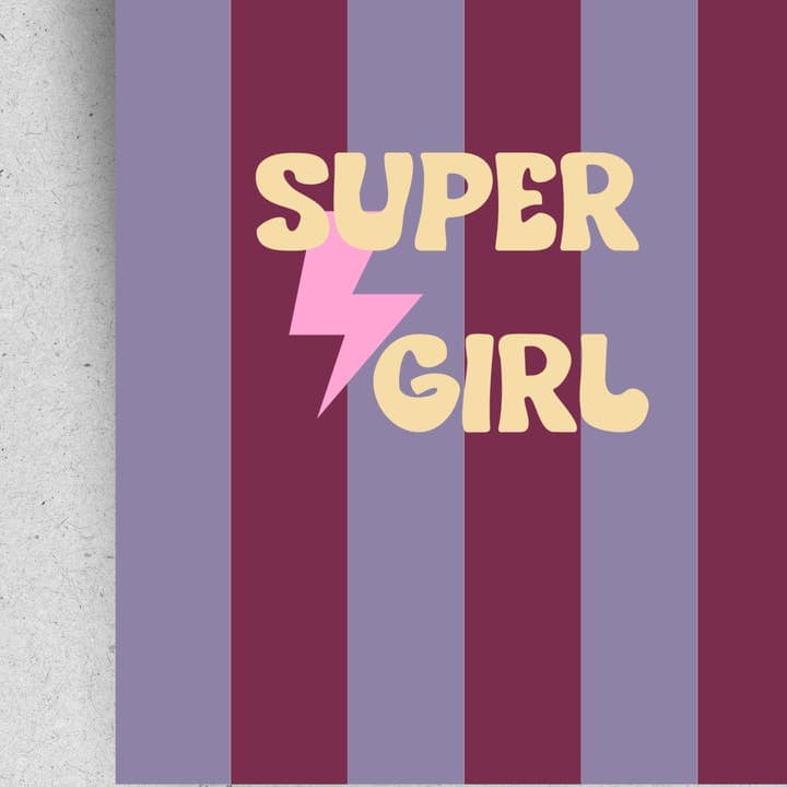 Postkarte "Super Girl" Postkarte Pinlin 