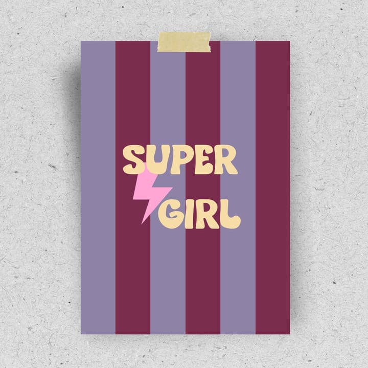 Postkarte "Super Girl" Postkarte Pinlin 