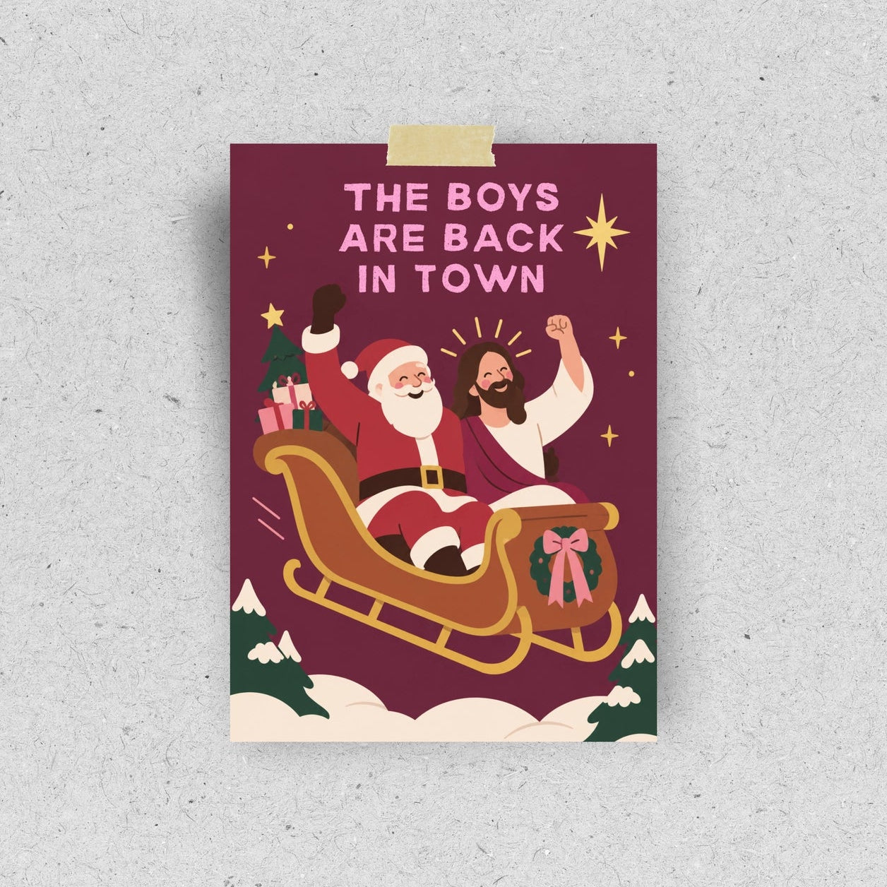 Postkarte "The Boys are back in town" Postkarte Pinlin 