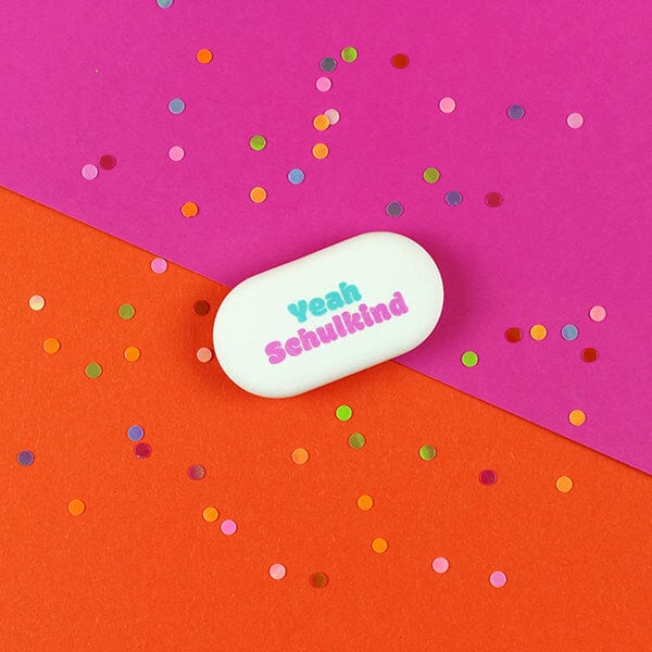 Radiergummi "Yeah Schulkind" Radiergummi ava&yves Pink/Blau 