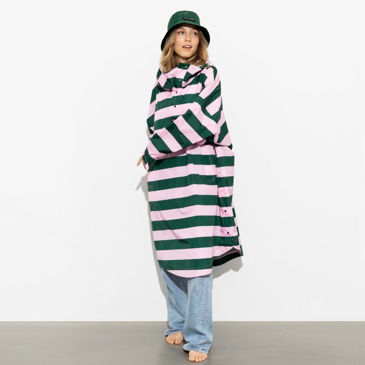 Regencape Poncho "Bold Stripes" Bekleidung & Accessoires Vivi Mari Stripes green/rosé 