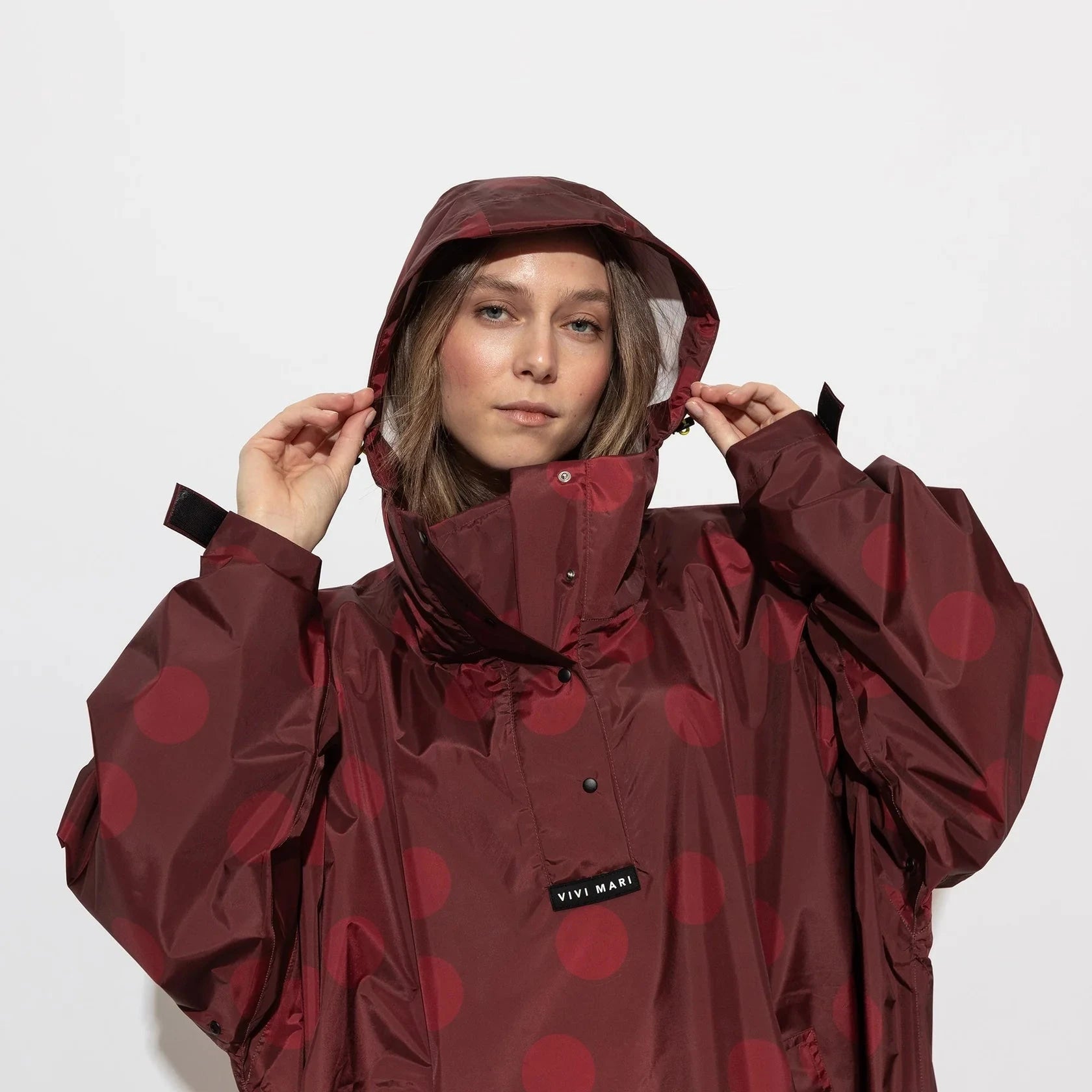Regencape Poncho "Dots" Bekleidung & Accessoires Vivi Mari wine red/red 