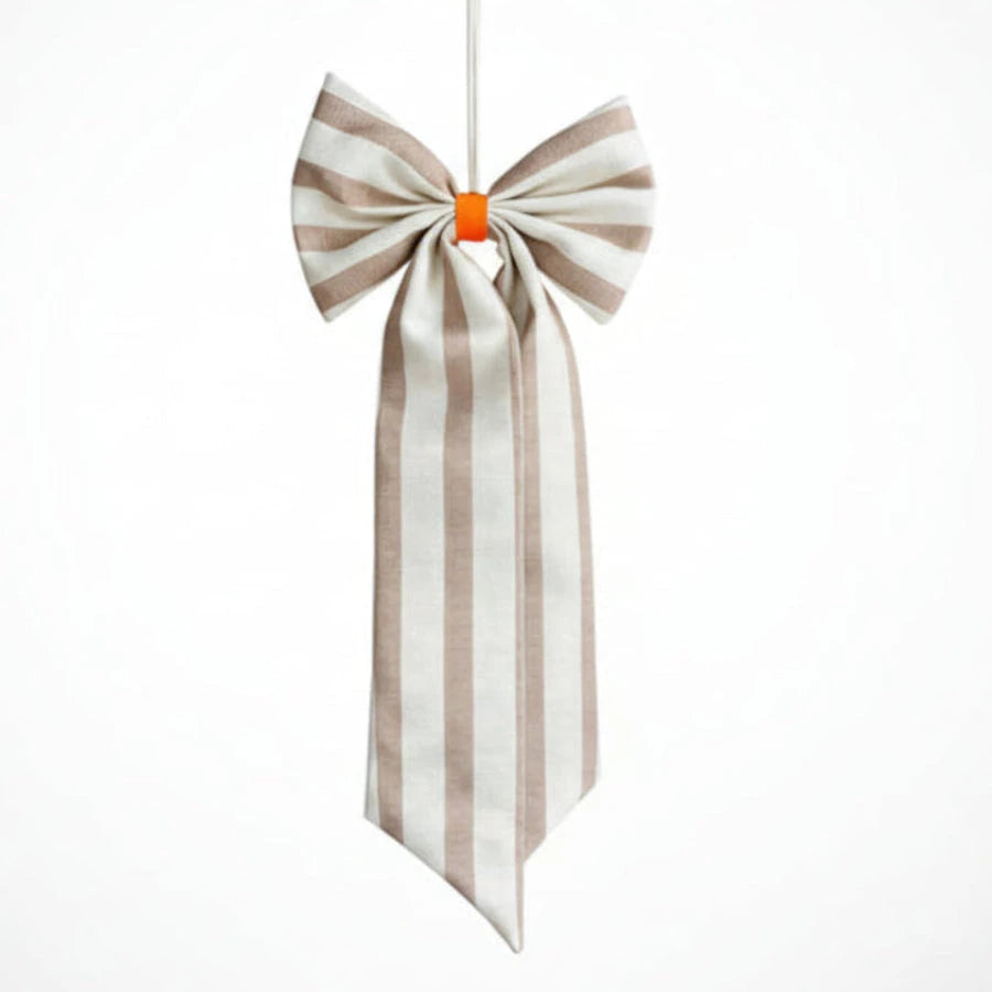 Schleife "breite Streifen" Dekoration coopz creme/sand 