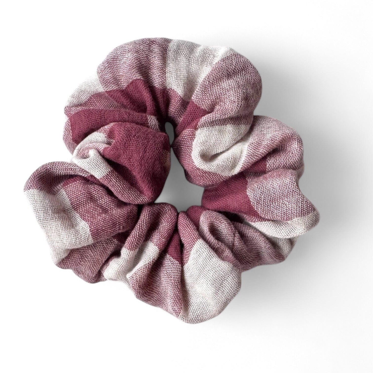 Scrunchie Maxi Scrunchies Matsch mit Sahne Karo Weinrot 