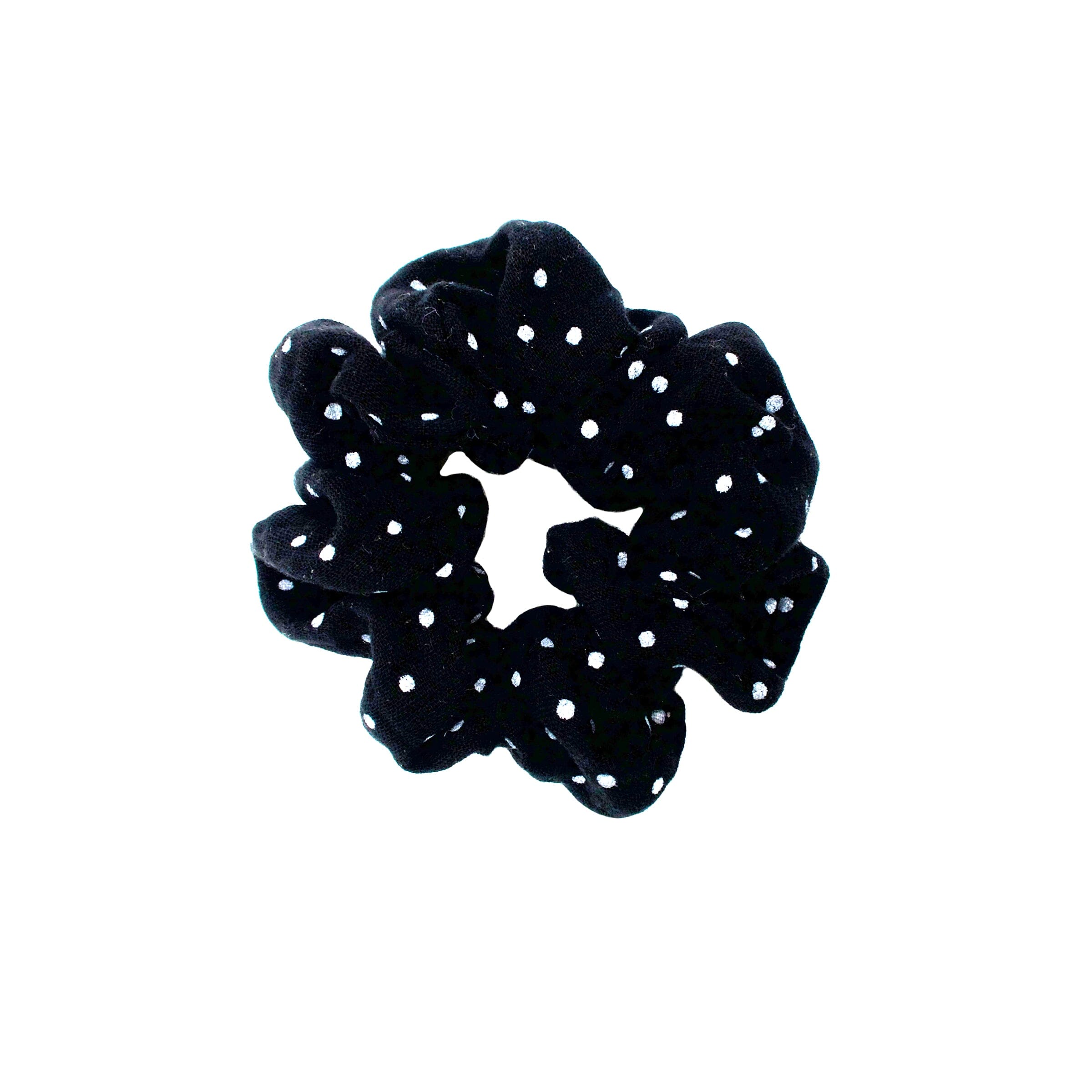 Scrunchie Maxi Scrunchies Matsch mit Sahne Rabenschwarz getupft 
