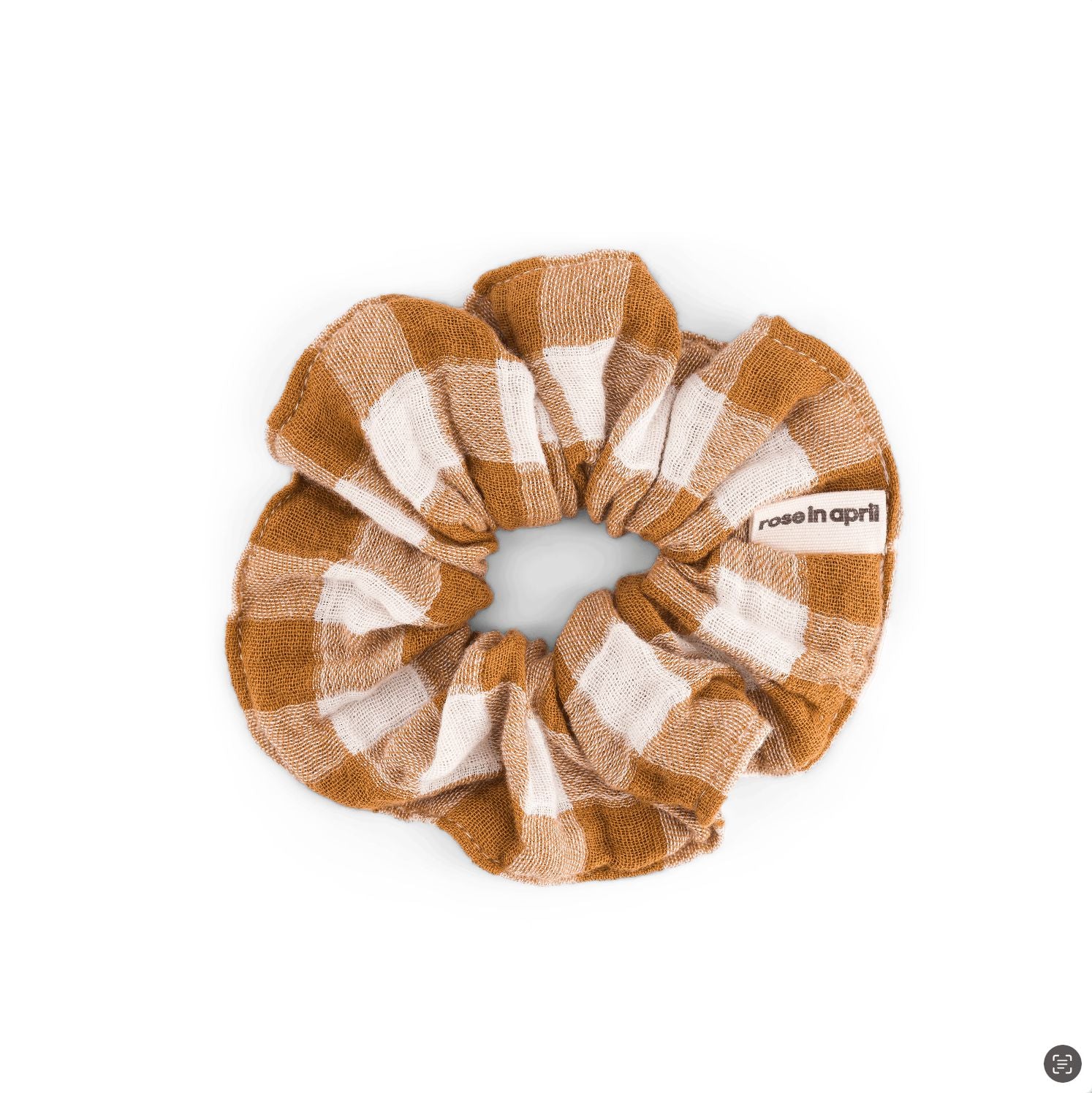 Scrunchie Musselin "CHOUCHOU" Scrunchies Rose in April Vichy Creme 