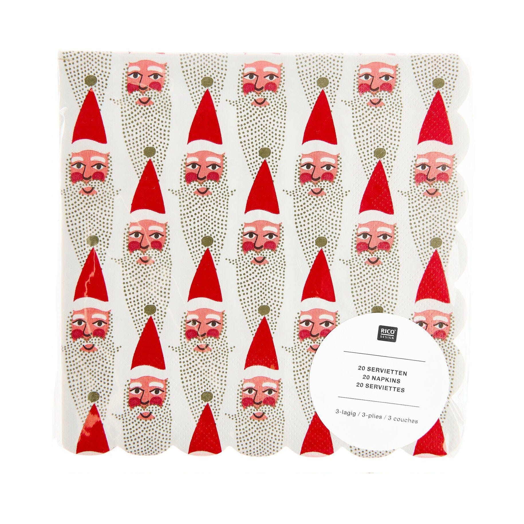 Servietten "Weihnachtsmänner" Serviette Rico Design 
