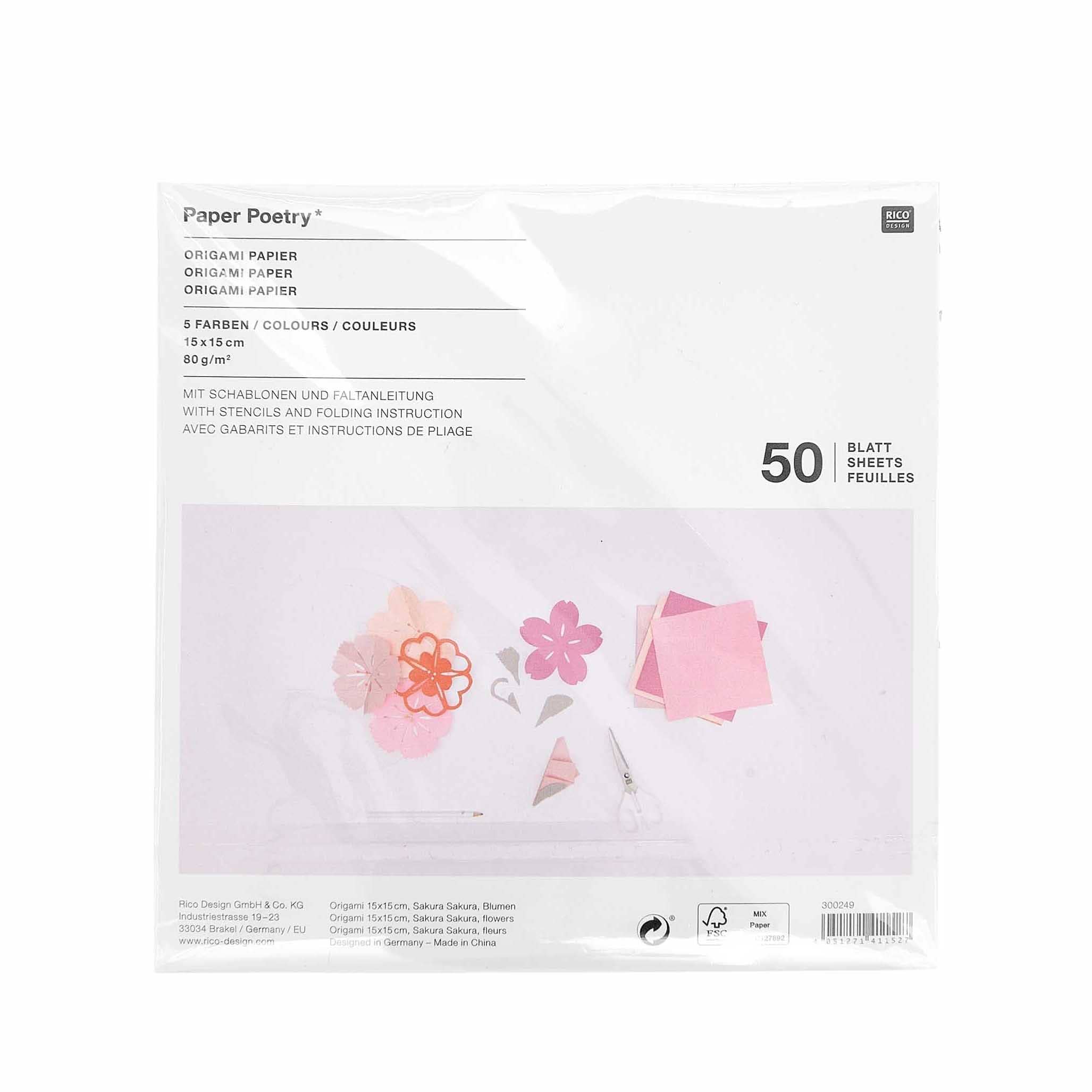 Set "Origami Blumen" Bastelset Rico Design 