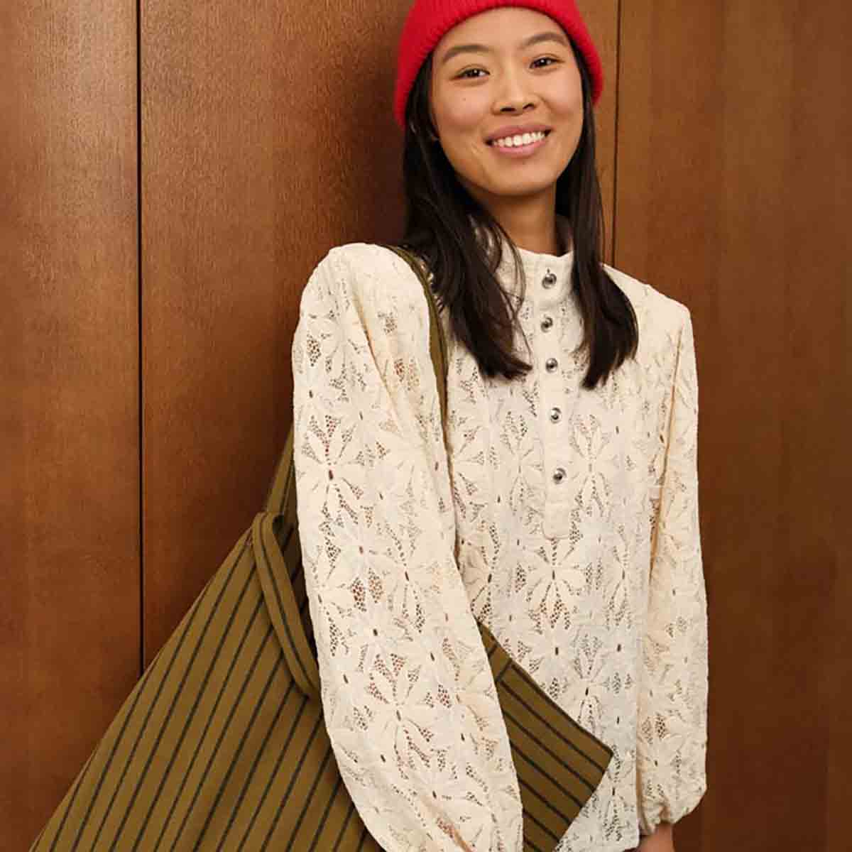 Shopper groß "Elisa Tennis Streifen" Shopper Rose in April 