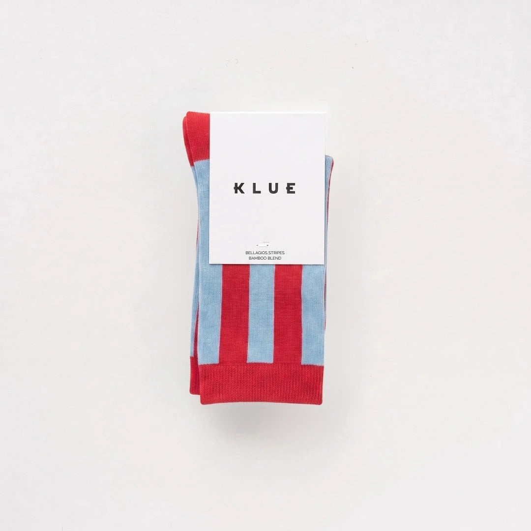 Socken "Blockstreifen" Socken KLUE Rot/Hellblau 
