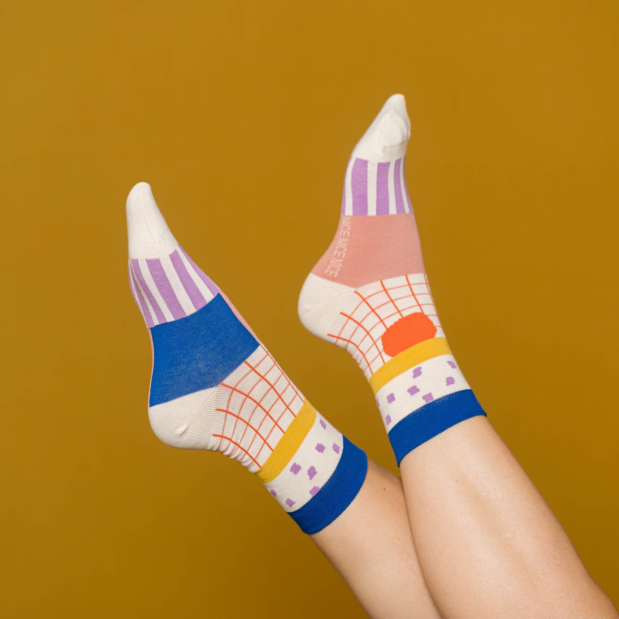 Socken "Pattern" Socken NiceNiceNice Creme 36-39 