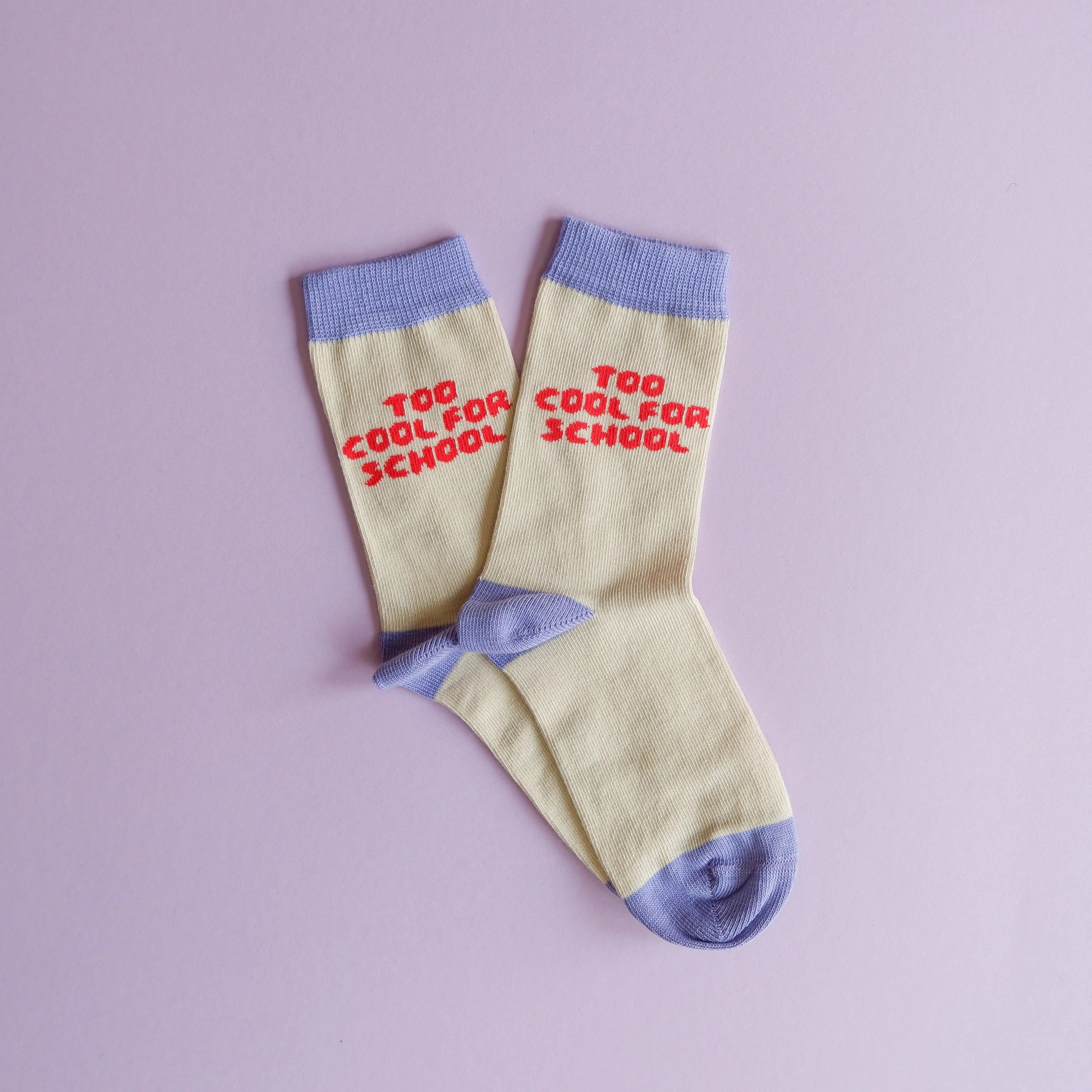 Socken "Too cool for school" Socken tinyday Flieder 27-30 