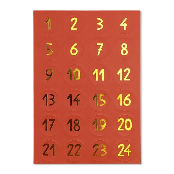 Sticker "Adventskalender A4 rot gold" Sticker ava&yves 