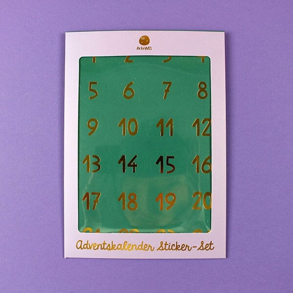 Sticker "Adventskalender A5" Sticker ava&yves Grün/Gold 