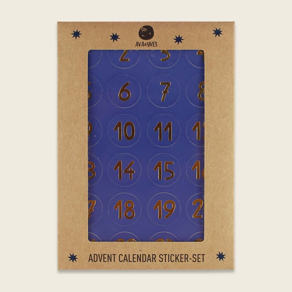 Sticker "Adventskalender" Sticker ava&yves Blau/Gold 