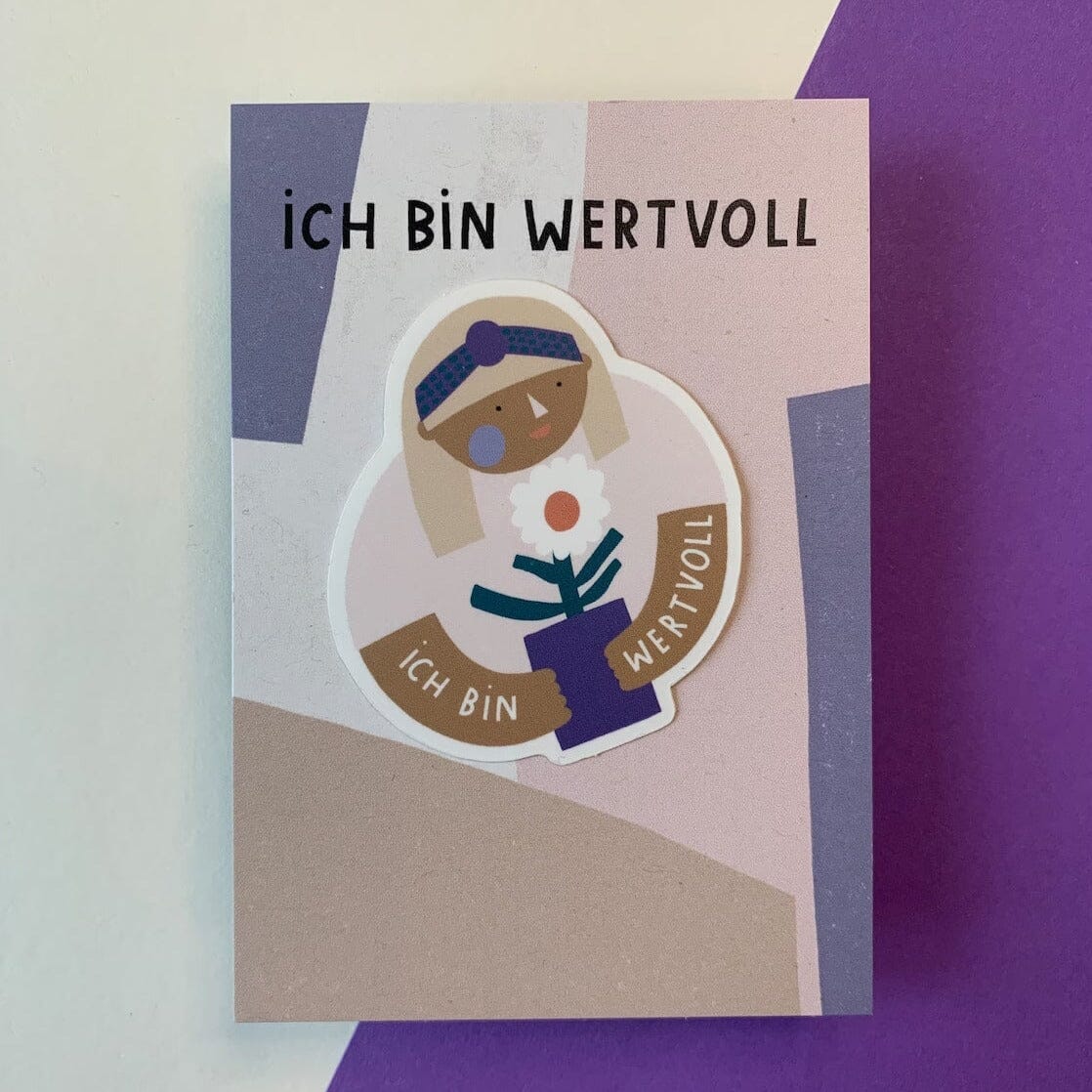 Sticker mit Karte "Ich bin wertvoll" Sticker mit Karte Jane Holtewert 