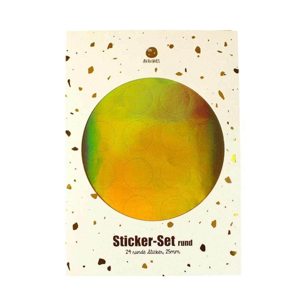 Sticker Set rund "Holo Metallic" Sticker ava&yves Gold 