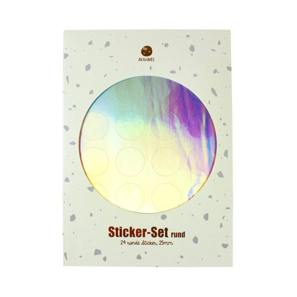 Sticker Set rund "Holo Metallic" Sticker ava&yves Silber 