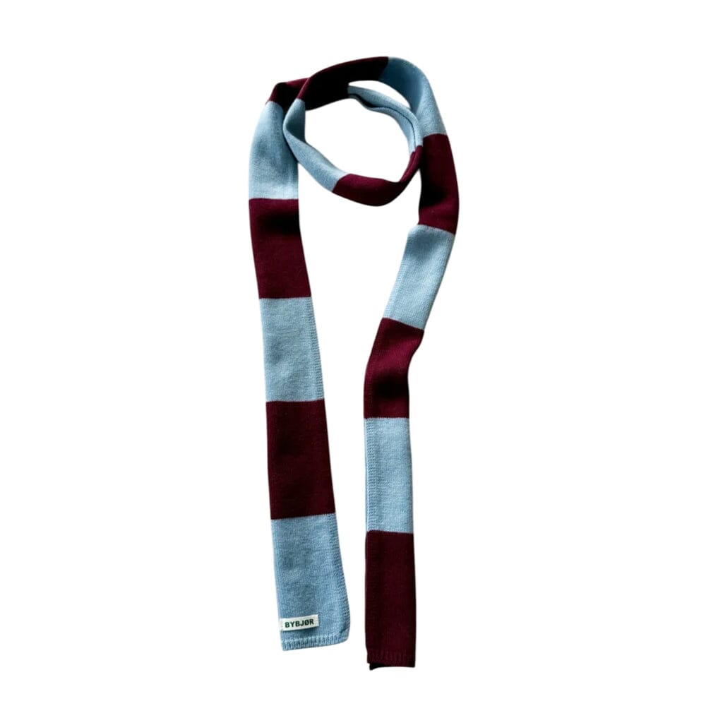 Strickschal schmal "Streifen" Schal Bybjor Blue/Aubergine 