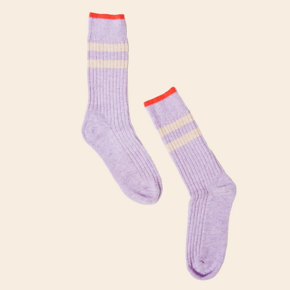 Stricksocken aus Wolle „Streifen dünn" Socken popeia Lila 35-38 