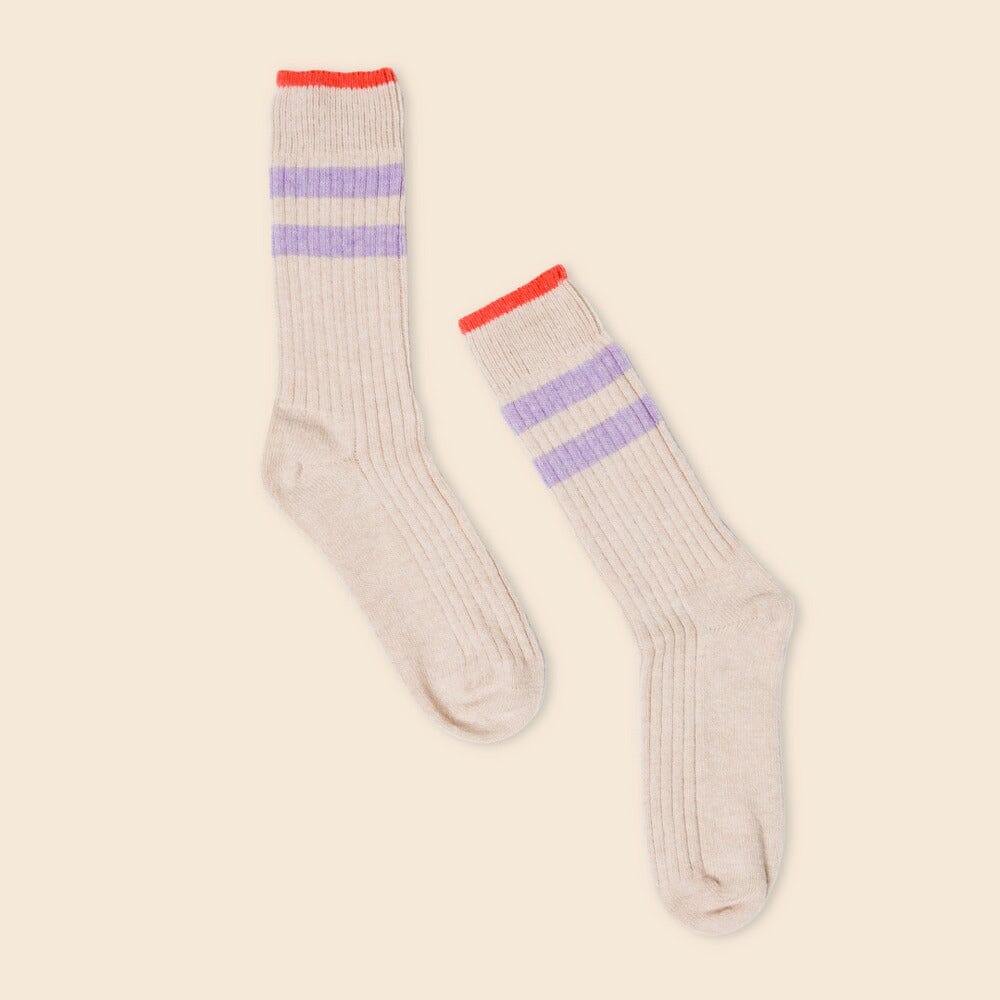 Stricksocken aus Wolle „Streifen dünn" Socken popeia Natur 35-38 