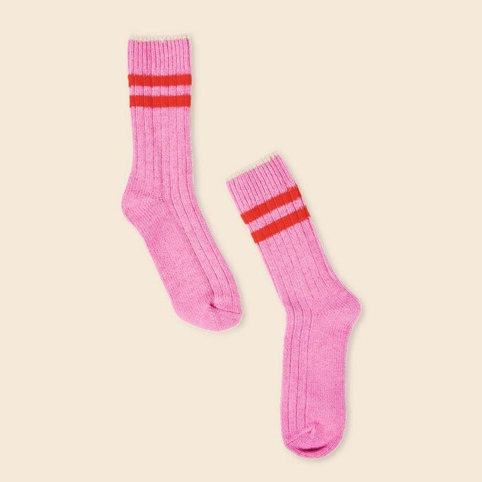 Stricksocken aus Wolle „Streifen" Socken popeia 35-38 Pink 