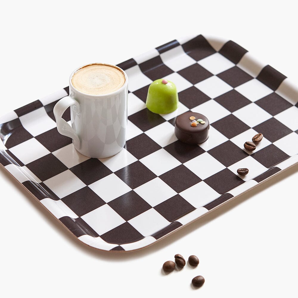 Tablett "Checker Rectangular" Tablett BLU KAT 