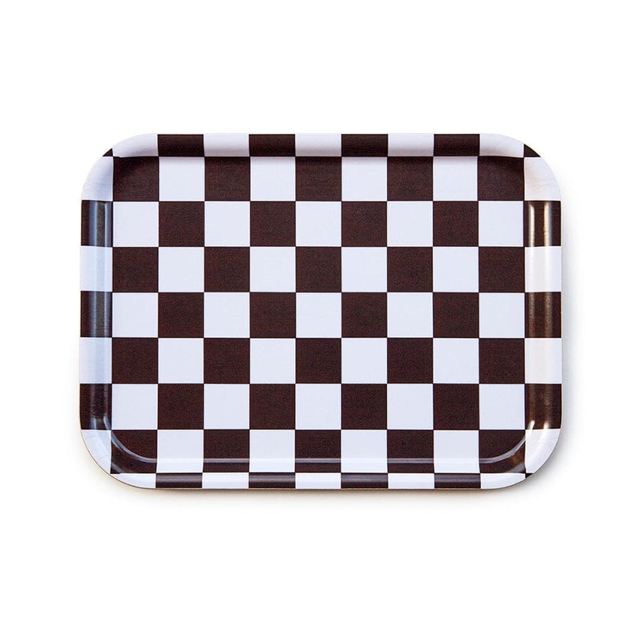 Tablett "Checker Rectangular" Tablett BLU KAT Espresso/Cream 