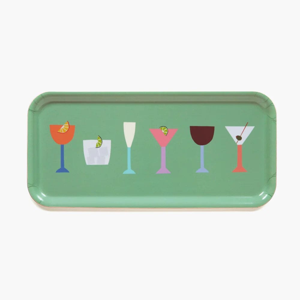 Tablett "Cocktails Rectangular" Tablett BLU KAT Green 