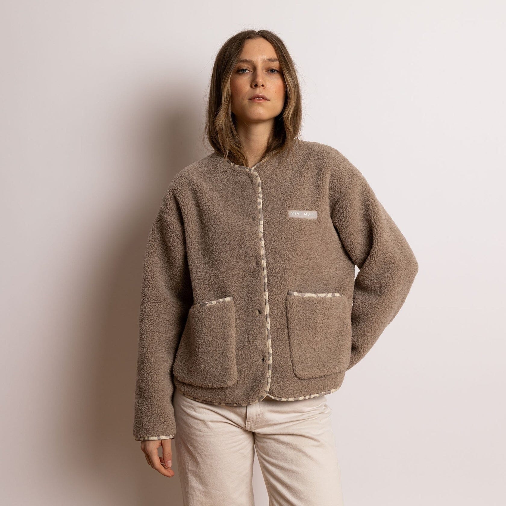 Teddy Fleece Jacke Weste Vivi Mari mushroom XS/S 